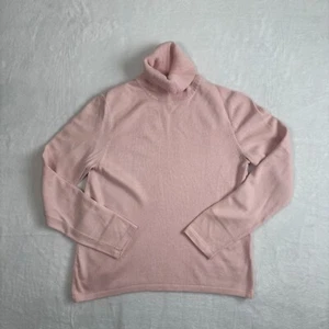 Petite Sophisticate Pink Silk Cashmere Turtleneck Pullover Sweater Women's P - Picture 1 of 7