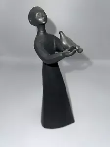 Royal Doulton Atemberaubende Peace & Vogel Figur Matt Schwarz Figur - Bild 1 von 8