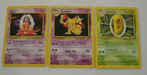 1999 POKEMON JYNX 31/102 , KADABRA 32/102 & KAKUNA 33/102 - Picture 1 of 2