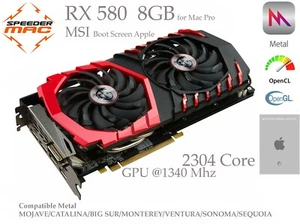  AMD RADEON RX 580 8GB MSI avec Bootscreen Apple for Mac Pro 4.1 / 5.1 Metal - Foto 1 di 5