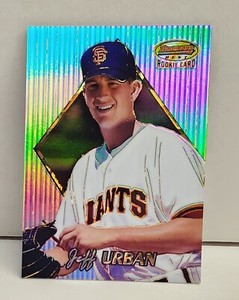 JEFF URBAN 1999 Bowman's Best ATOMIC REFRACTOR #198 ~ ROOKIE #'d /100 ~ GIANTS