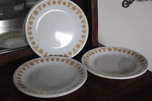 Lot of 5 Vintage Corning Corelle Livingware 8 1/2" Salad Plates Butterfly Gold - Picture 1 of 8