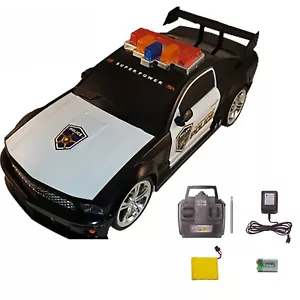 Remote Control Toy Car Lights Sirens Police Action Sports RC Gift for Boys-Black - Picture 1 of 13