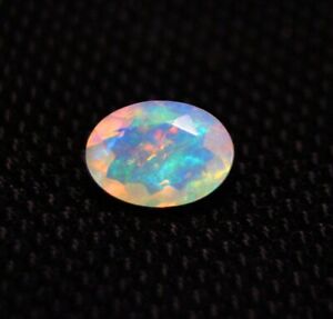 Faceted Welo Opal 1.85ct Rainbow Haze Natural Opal 10x7mm Video Ethiopia