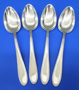 4 WMF Patent 90 PEARL Glossy Beaded Edge Silverplate Flatware 7 1/8" SOUP SPOONS - Picture 1 of 8