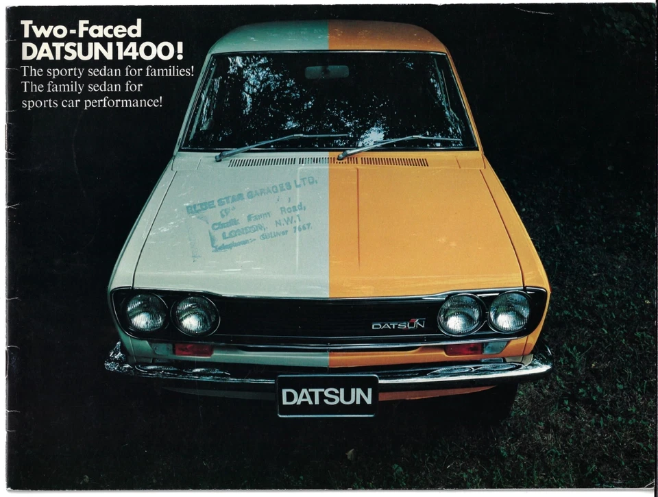 Datsun Nissan 1400 Bluebird 1970-72 UK Market Sales Brochure Standard Deluxe - Image 1 of 1