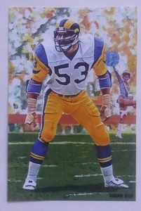 Jim Youngblood Los Angeles Rams 4x6 Art Card Custom Football  - Picture 1 of 2