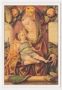 postcard ART TABLEAU CARLO CRIVELLI Madone et enfant - Picture 1 of 2