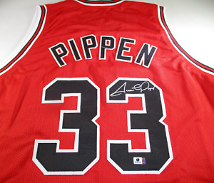 Scottie Pippen / Autographed Chicago Bulls Red Custom Basketball Jersey / COA