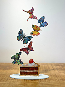 David Gerstein Metal Modern Art Sculpture "  Butterfly cake '