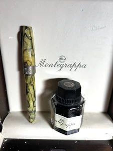 Pluma Estilográfica Montegrappa Extra 1930 Verde Mármol 18K (M) Nueva en Caja *Vintage* - Imagen 1 de 18