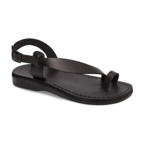 Jerusalem Sandals - Mia - Leather Backstrap Sandal | Black - Picture 1 of 7