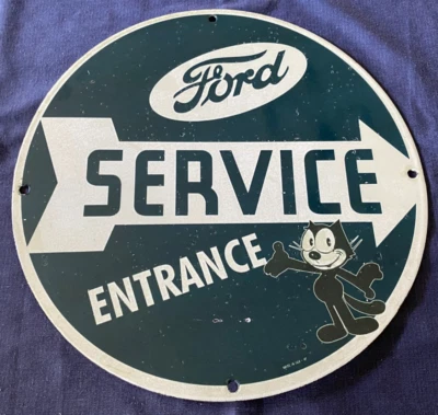 Знак Ford Gasoline. Сервисный вход с котом Феликсом - Изображение 1 из 2