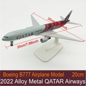 2022 Alloy Metal QATAR Airways Boeing B777 Flugzeug Diecast Air Plane Modell 20cm - Bild 1 von 16