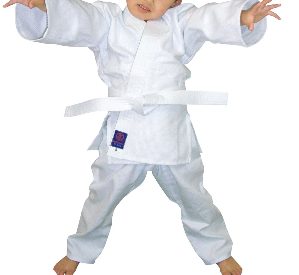 Kusakura Japón Niños Niño Judo gi wear JJO Chaqueta Pantalones Obi conjunto blanco Foto 1 de 1