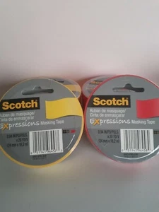 Scotch Expressions Masking Tape, 4 Rolls= 2 Red & 2 Yellow - Picture 1 of 4