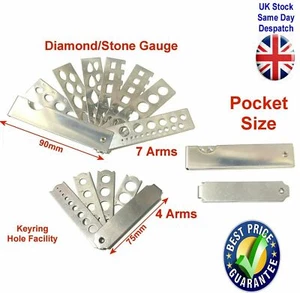 Stone Gauge Gemstone Diamond Measuring Tool 4 or 7 wings arms UK - Picture 1 of 8