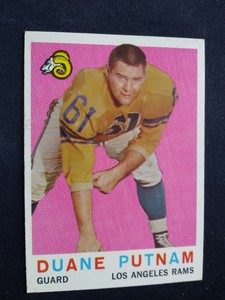 1959 Topps Football Card # 67 Duane Putnam - Los Angeles Rams (VG/EX)