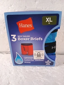 Hanes Boys Tagless Boxer Briefs Wicking Cool Comfort Size XL 18-20 - Picture 1 of 6