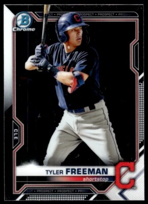 2021 Bowman Chrome Prospects Atomic Refractor Tyler Freeman Cleveland Indians - Image 1 of 2