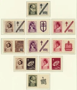 POLAND 1948 Cpl VF/XF MNH/** Fight against Tuberculosis Baby Set of 10, Plague - Picture 1 of 1