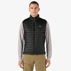 PATAGONIA Men’s Jacket Nano Puff Vest Full Zip Primaloft Quilted Black Sz L - Picture 1 of 8