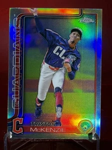 2025 Topps Chrome Triston McKenzie #21 Refractor Cleveland Guardians - Bild 1 von 2