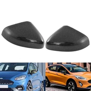 Spiegelgehäuse links+rechts für Ford Fiesta MK8 VII Blende Spiegelkappen Carbon - Picture 1 of 13