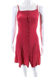 Privacy Please Womens Polka Dot Spaghetti Strap Sheath Dress Red White Size XXS - Picture 1 of 6