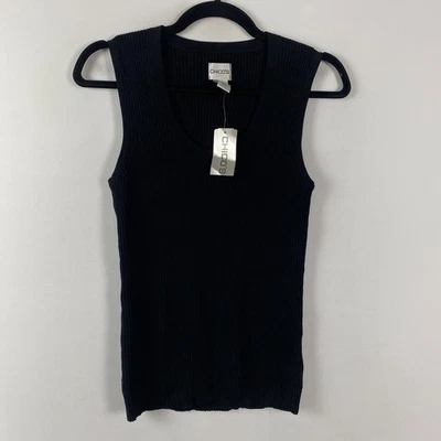 Camiseta sin mangas Chicos para mujer talla 1 EE. UU. mediana mezcla de seda punto acanalado Foto 1 de 4