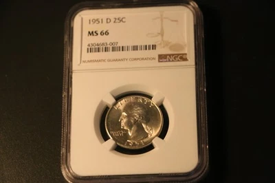 1951-D Washington Silver Quarter, NGC MS66  New Brown Holder - Image 1 of 2