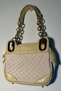 BCBG Max Azria Yellow Ivory Leather Purse Bag Chunky Gold Chain Strap - Picture 1 of 7