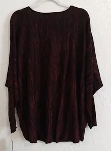 I.N. Studio weinroter schwarzer Pullover Pulli schimmernd neu mit Etikett Übergröße 3X - Bild 1 von 9