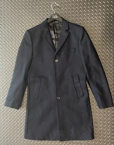 men Dark Navy Cashmere Blend Coat - Picture 1 of 6