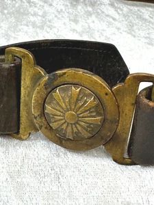 RARE WWII JAPANESE ARMY OFFICERS SERVICE BELT & BUCKLE SWORD HANGER - Picture 1 of 8