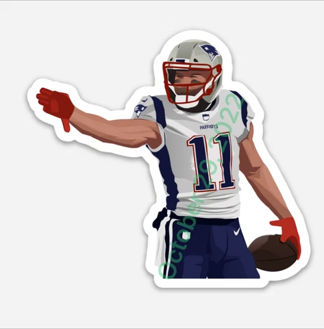 Julian Edelman (MAGNET) -New England Patriots NFL Vector image Hardhat Mancave Cover