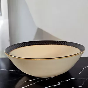 Crate & Barrel Scavo Serving Soup Bowl 7 3/4 Inches Round Beige Brown - Picture 1 of 11