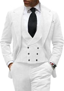 Mens 3Pcs Suit Vintage Groom Wedding Tuxedo Suits Blazer+Vest+Pants 42r 44r 46r - Picture 1 of 27