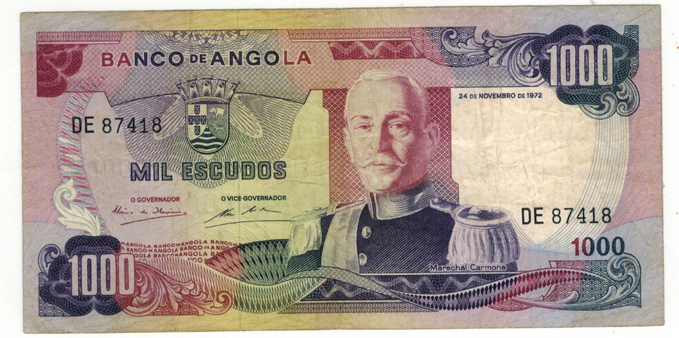Angola Banknotes 1000 ESCUDOS 1972 p103 very fine DE87418 - Image 1 of 2