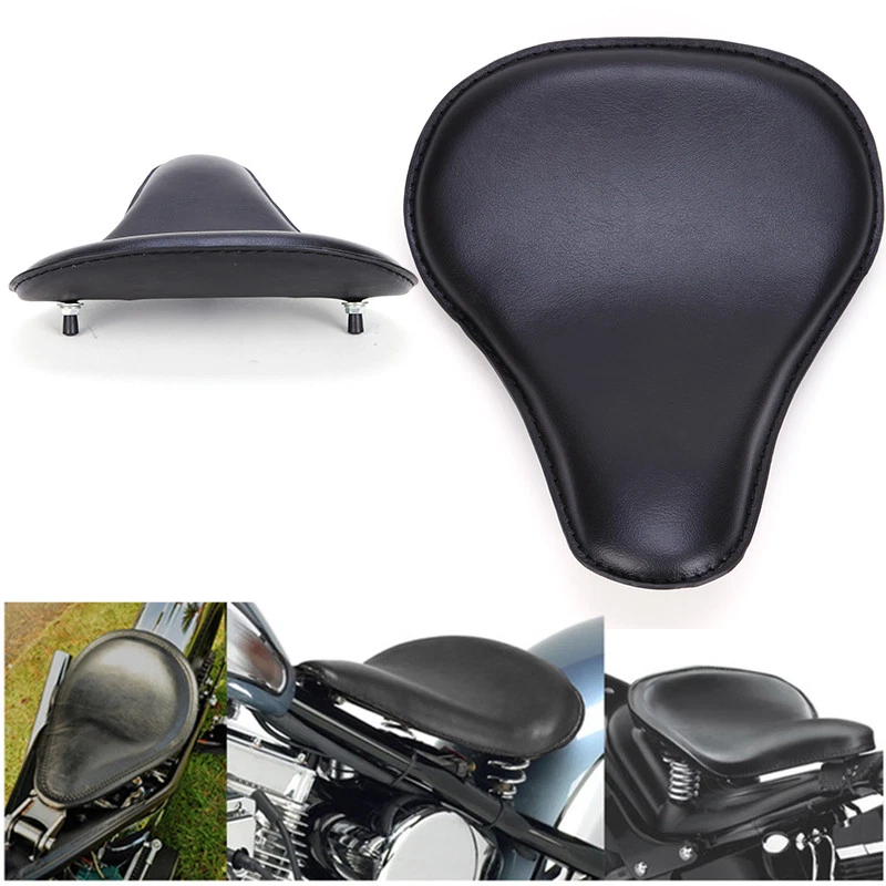 Black Motorcycle Spring Solo Seat For 1986-2017 Harley Davidson Heritage Softail - Image 1 of 4