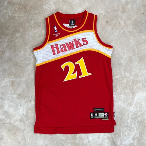 Reebok Dominique Wilkins #21 Atlanta Hawks Basketball Jersey Men's Medium Cover