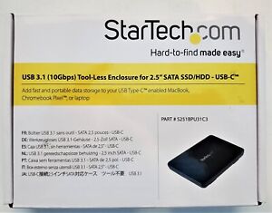 StarTech.com USB 3.1 Enclosure for 2.5" SATA SSD/HDD - USB-C - S251BPU31C3