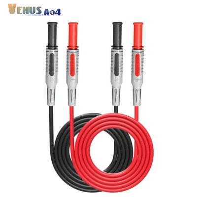 PEAKELECT 2PCS Multimeter Test Leads 4mm Banana Plug Soft Flexible Test Wire 1000V 15A