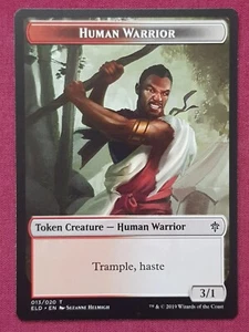 Magic The Gathering THRONE OF ELDRAINE HUMAN WARRIOR token card MTG - Picture 1 of 2