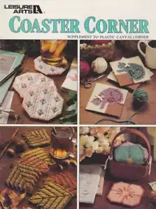 OOP!!! PLASTIC CANVAS COASTER CORNER 8 DESIGNS SUPER CUTE!!! - Picture 1 of 2