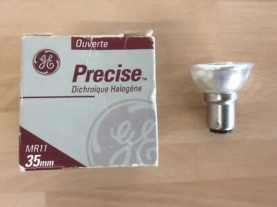 GE Precise Dichroic Halogen Lamp 12v 20w MR11 35mm SBC Bayonet, Projector Bulb - Image 1 of 3
