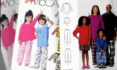 EASY Sew Patterns Adult Teen Child's Unisex Top/Nightgown/Pants/Shorts YOU PICK - Image 1 of 2