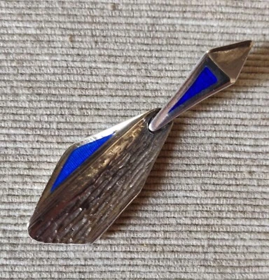 Ciondolo Vintage Modernista in Argento e Smalto blu - Immagine 1 di 4