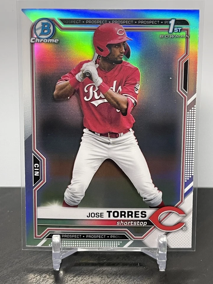 Jose Torres 2021 1st Bowman Draft Chrome Refractor #BDC-125 Cincinnati Reds - Image 1 of 1