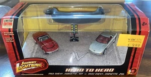 JOHNNY LIGHTNING HEAD TO HEAD 68 CORVETTE 427 & 2002 CORVETTE Z06 Limited Edit - Picture 1 of 5
